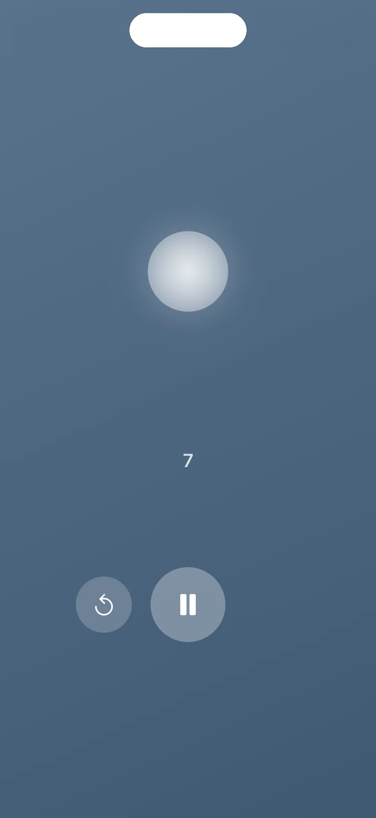 Kupaa guided breathing screen with an animated breathing orb.